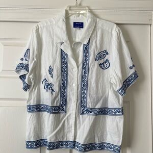 XL Lisa Says Gah x Madewell embroidered Button Down Shirt